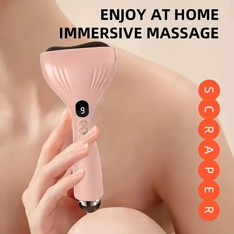 USB Electric Gua Sha Massager, Electric Massager, Heated Vibration Gua Sha Board, Suitable for Neck, Shoulder, and Back Massage Tools, Ideal for Beauty/Daily Relaxation, Home Personal Care Tool（WHITE）