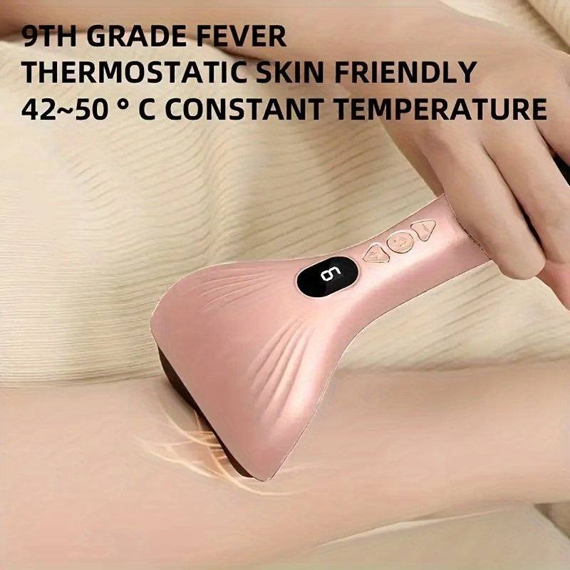 USB Electric Gua Sha Massager, Electric Massager, Heated Vibration Gua Sha Board, Suitable for Neck, Shoulder, and Back Massage Tools, Ideal for Beauty/Daily Relaxation, Home Personal Care Tool（WHITE）