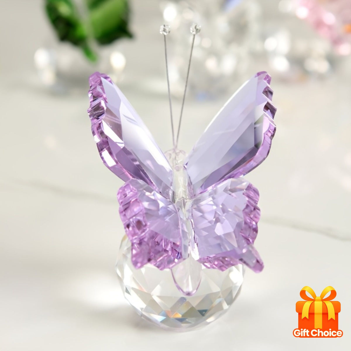 brown powder**"Crystal Wing Radiance" | 5.5cm Gradient Crystal Butterfly Sculpture — Poetry Captured in a Moment, an Eternal Gift Illuminating Space and Heart**