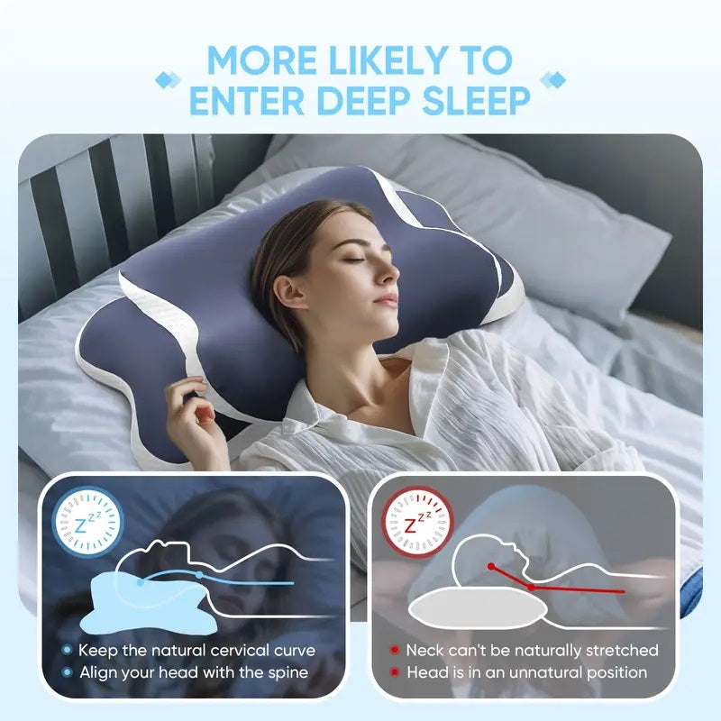 Side Sleeper Neck Pillow | Odor-Free, Light Beige Friendly Design, Comfortable Sleep Posture, Polyester Material, Hand Wash Only