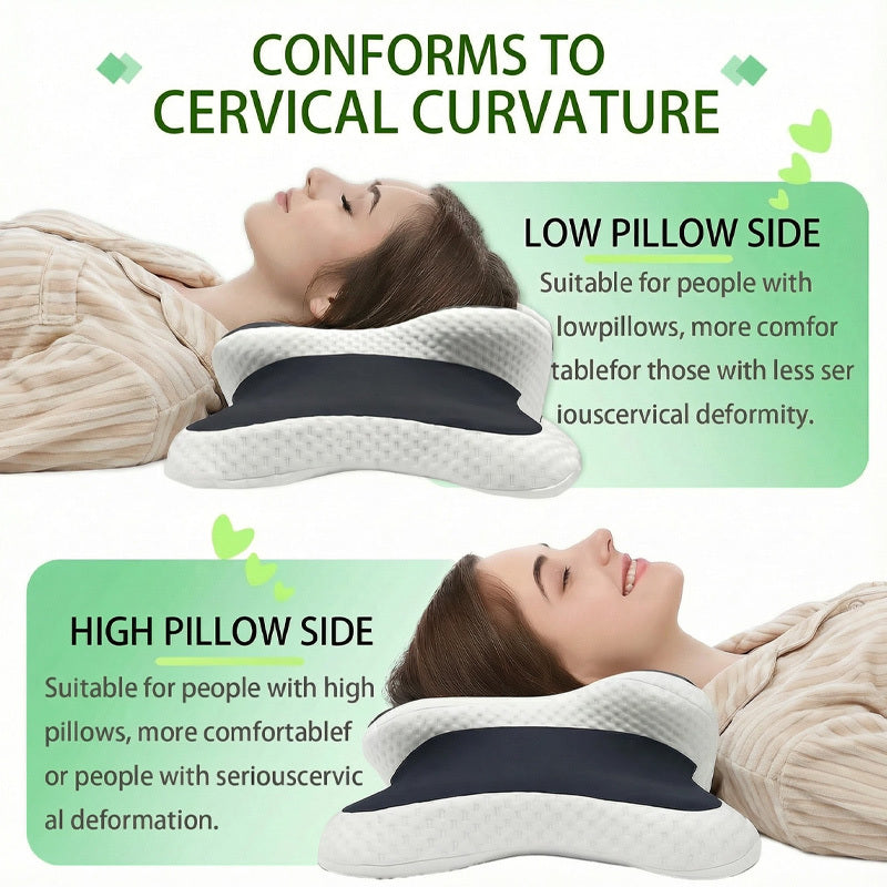 Side Sleeper Neck Pillow | Odor-Free, Light Beige Friendly Design, Comfortable Sleep Posture, Polyester Material, Hand Wash Only