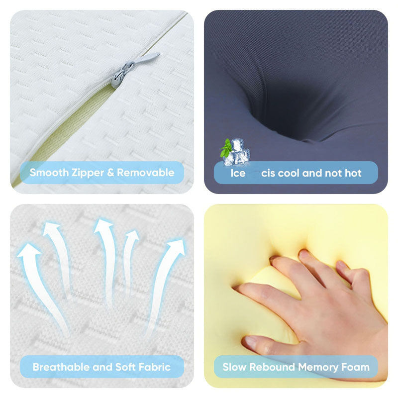 Side Sleeper Neck Pillow | Odor-Free, Light Beige Friendly Design, Comfortable Sleep Posture, Polyester Material, Hand Wash Only