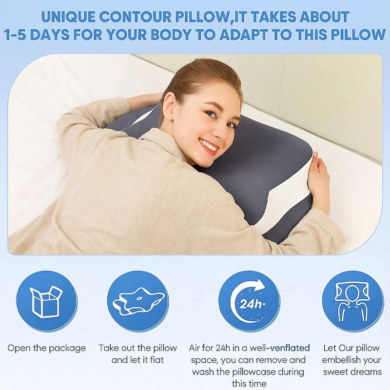Side Sleeper Neck Pillow | Odor-Free, Light Beige Friendly Design, Comfortable Sleep Posture, Polyester Material, Hand Wash Only