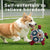 Interactive dog soccer with air pump-heavy rubber tug-of-war toy, with paw print design, non-toxic blue orange ball, suitable for large/medium dogs, strong chewers, catching and training-suitable for all breeds and sizes, durable and safe, ideal for puppi