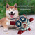 Interactive dog soccer with air pump-heavy rubber tug-of-war toy, with paw print design, non-toxic blue orange ball, suitable for large/medium dogs, strong chewers, catching and training-suitable for all breeds and sizes, durable and safe, ideal for puppi