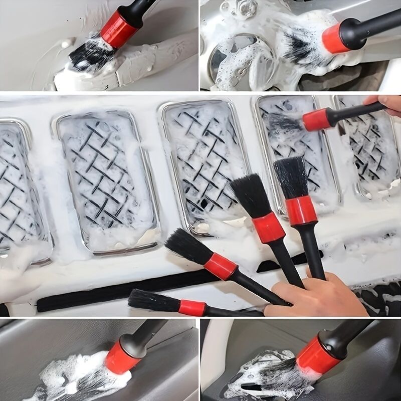 26-piece full function car detailing kit with drill brush and wheel cleaner - Heavy-duty manual and drill-powered cleaning set, color-coded brushes for paint restoration, glass, metal, plastic surfaces - Car washing, polishing, protection - Suitable for h