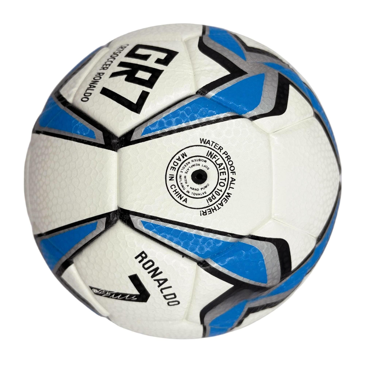 A blue windmill size5 football, PU fit material, wear-resistant and explosion-proof, including pump+air needle+net bag, Christmas Boxing Day gift,soccer