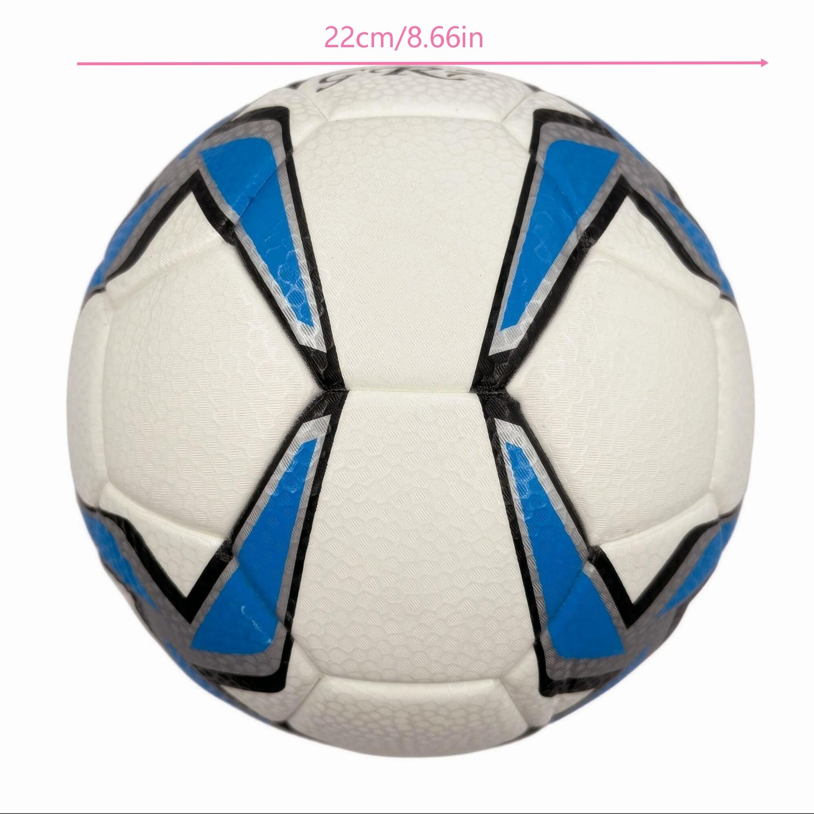 A blue windmill size5 football, PU fit material, wear-resistant and explosion-proof, including pump+air needle+net bag, Christmas Boxing Day gift,soccer