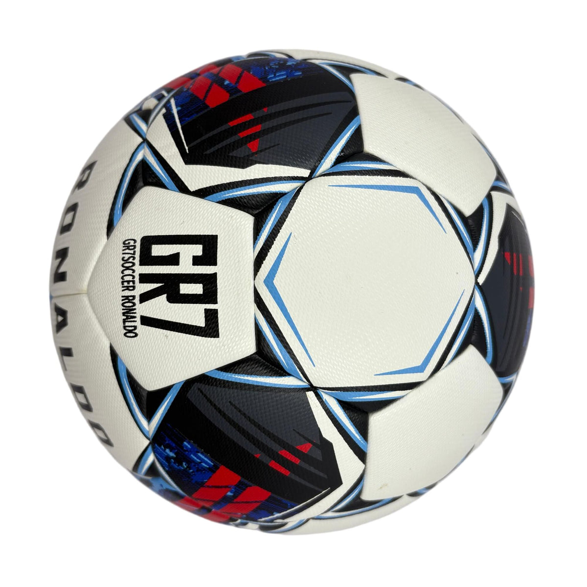 A black, red and blue graffiti football, made of PU, containing a pump+air needle+net bag, a gift for Christmas Boxing Day,soccer
