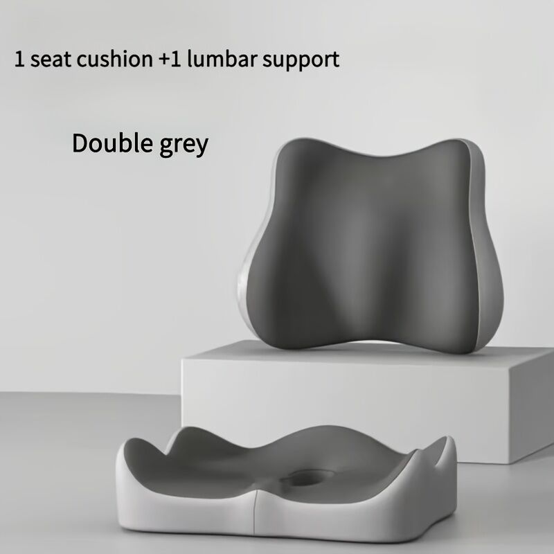 black**Waist Support and Seat Cushion Combo: Scientifically Supports the Back, Breathable and Pressure-Relieving, Comfortable for 8 Hours of Sitting**