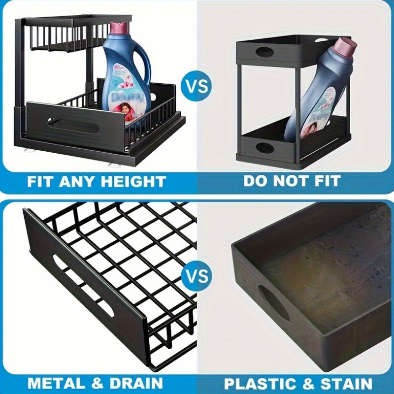 Not Designed for Design, But Designed for Life: Heavy-Duty Metal Frame Holds 50 lbs, Honeycomb Grid Prevents Water Accumulation, Non-Slip Upgraded Suction Cups for Stable Multi-Scenario Storage(Black)