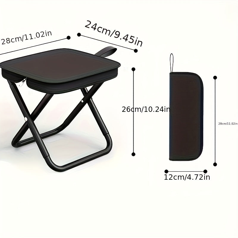 Outdoor One-Second Quick-Open Lightweight Folding Stool | 150KG High Load-Bearing | Portable Camping Chair, Picnic & Fishing Seat | Sturdy & Stable, Packable into Backpack | Essential for Travel