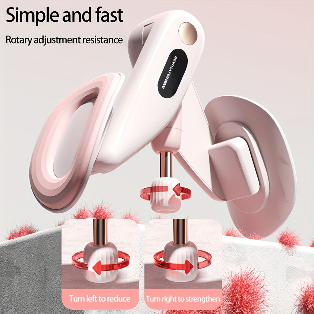 Adjustable Resistance Leg Trainer｜Home 360-Degree Rotatable Shaping, Anti-Slip Spring Strength Workout for Thighs and Arms（pink）