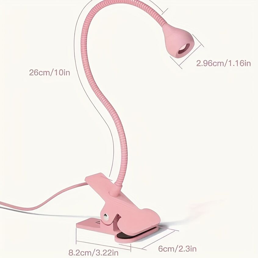 Straight UV/LED Nail Lamp, Table Lamp, Night Light, USB Nail Clamp Light, Gel Polish Curing Light with UV/LED Dual Function（WHITE）