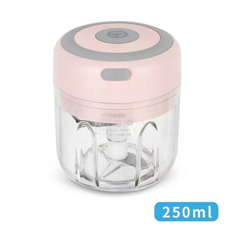 PINK Mini Electric Garlic Chopper, Meat Grinder, and Vegetable Chopper, USB Rechargeable Mini Food Blender, Efficient Small Food Processor, Suitable for Ginger, Chili, Fruits, and Meat