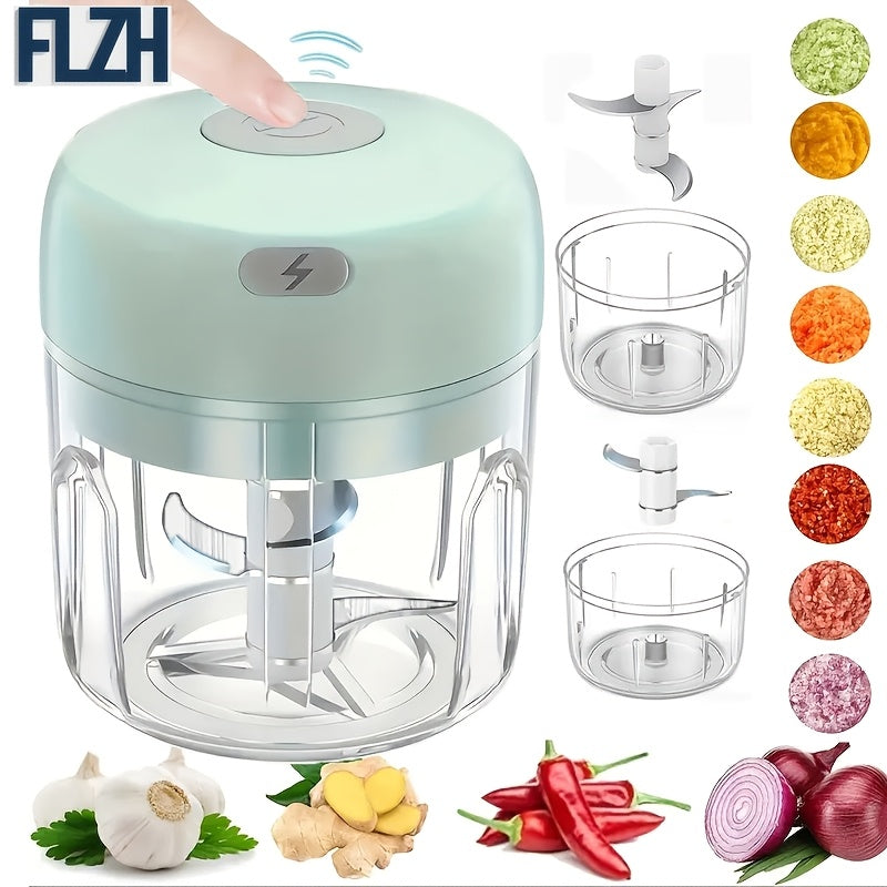 PINK Mini Electric Garlic Chopper, Meat Grinder, and Vegetable Chopper, USB Rechargeable Mini Food Blender, Efficient Small Food Processor, Suitable for Ginger, Chili, Fruits, and Meat