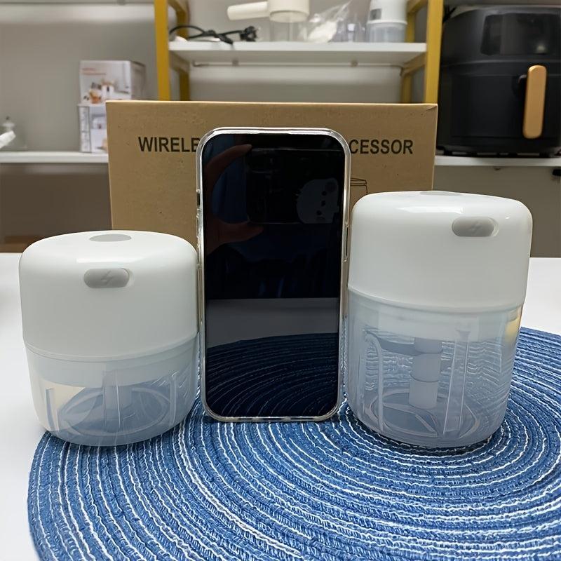 PINK Mini Electric Garlic Chopper, Meat Grinder, and Vegetable Chopper, USB Rechargeable Mini Food Blender, Efficient Small Food Processor, Suitable for Ginger, Chili, Fruits, and Meat