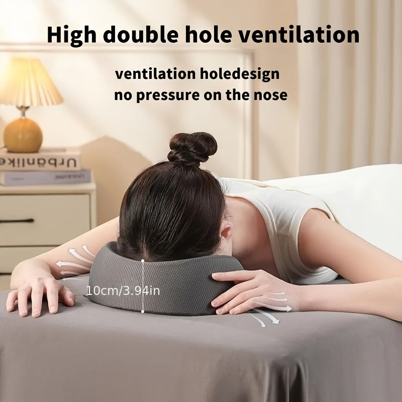 Navy blue Soft O-shaped/U-shaped Face Pillow for Beauty Salons/Spa Massage, Ergonomic Face Pillow, Multi-functional Suitable for Adult Facial Care and Relaxation, Multi-functional Neck and Face Support Comfort Face Pillow