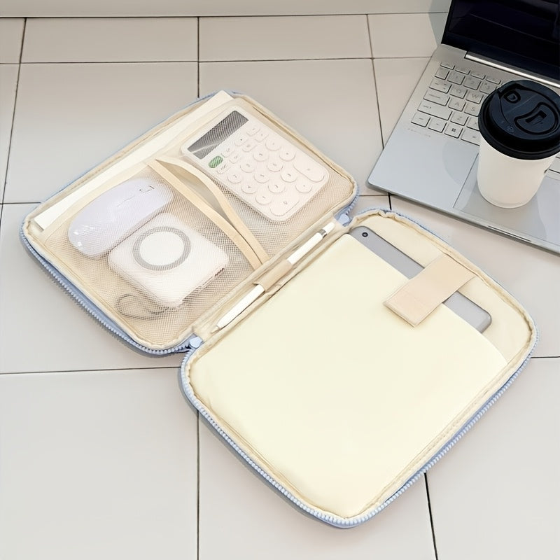 **BEENLOVE Tablet Storage Bag: 180° Full-Open Independent Compartment, Shockproof & Portable, Multifunctional Design**(Pink)