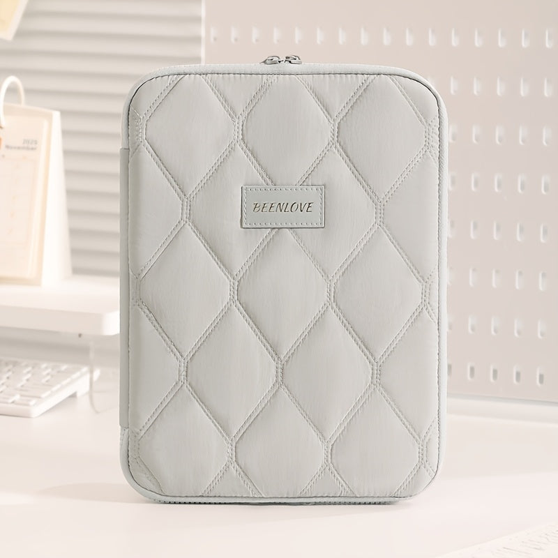 (grey)**BEENLOVE Tablet Storage Bag: 180° Full-Open Independent Compartment, Shockproof &amp; Portable, Multifunctional Design**