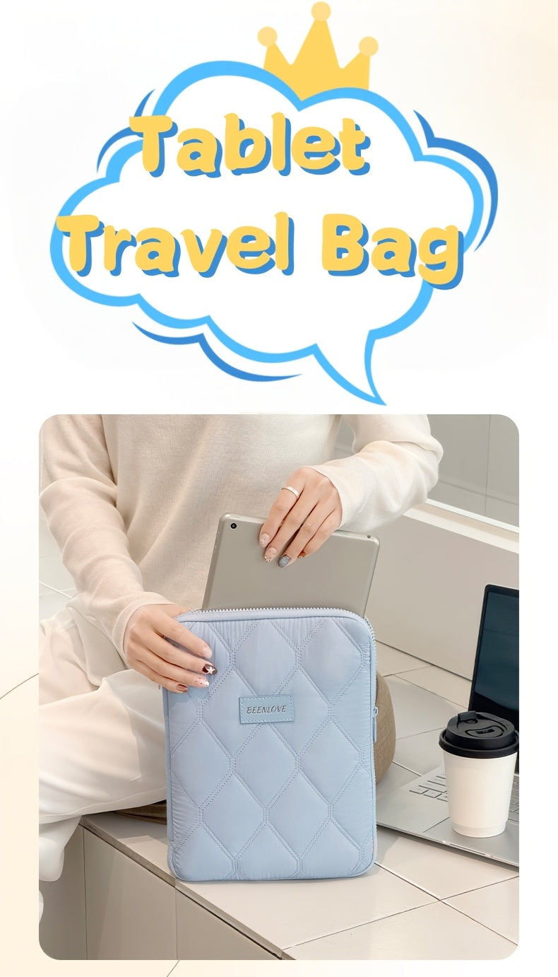 (grey)**BEENLOVE Tablet Storage Bag: 180° Full-Open Independent Compartment, Shockproof & Portable, Multifunctional Design**