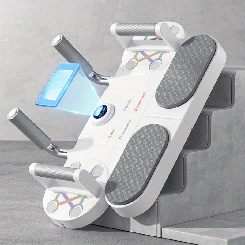 (WHITE)Three-in-One Training Board: Push-Ups, Planks &amp; Resistance Band Workouts — Your All-in-One Home Fitness Solution