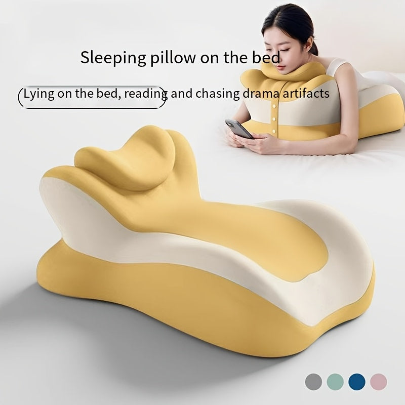 Bed Stomach-Sleep Pillow - Multi-functional Prone Position Pillow for Stomach Sleeping, Phone Use, Reading, Couples Fun Play, Intimacy Aid for Couples, Bed Hip Elevation Tool, Pā Pā Pillow（PINK）