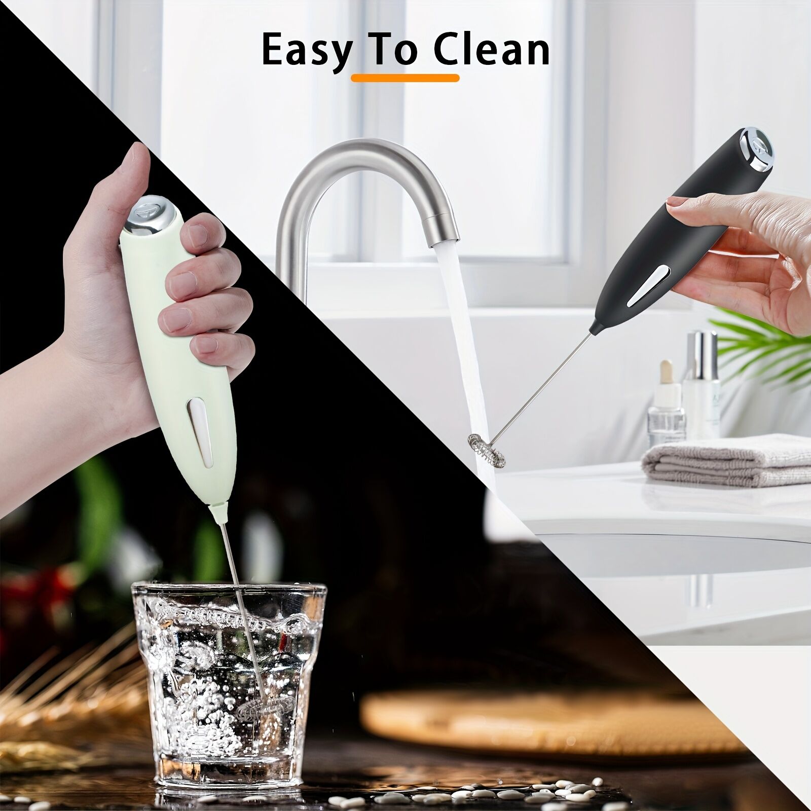 **Handheld Electric Frother | 10000 RPM Powerful Motor, One-Touch Start/Stop, Easily Froths, Mixes, and Blends – Your Kitchen Drink Essential Helper**RED