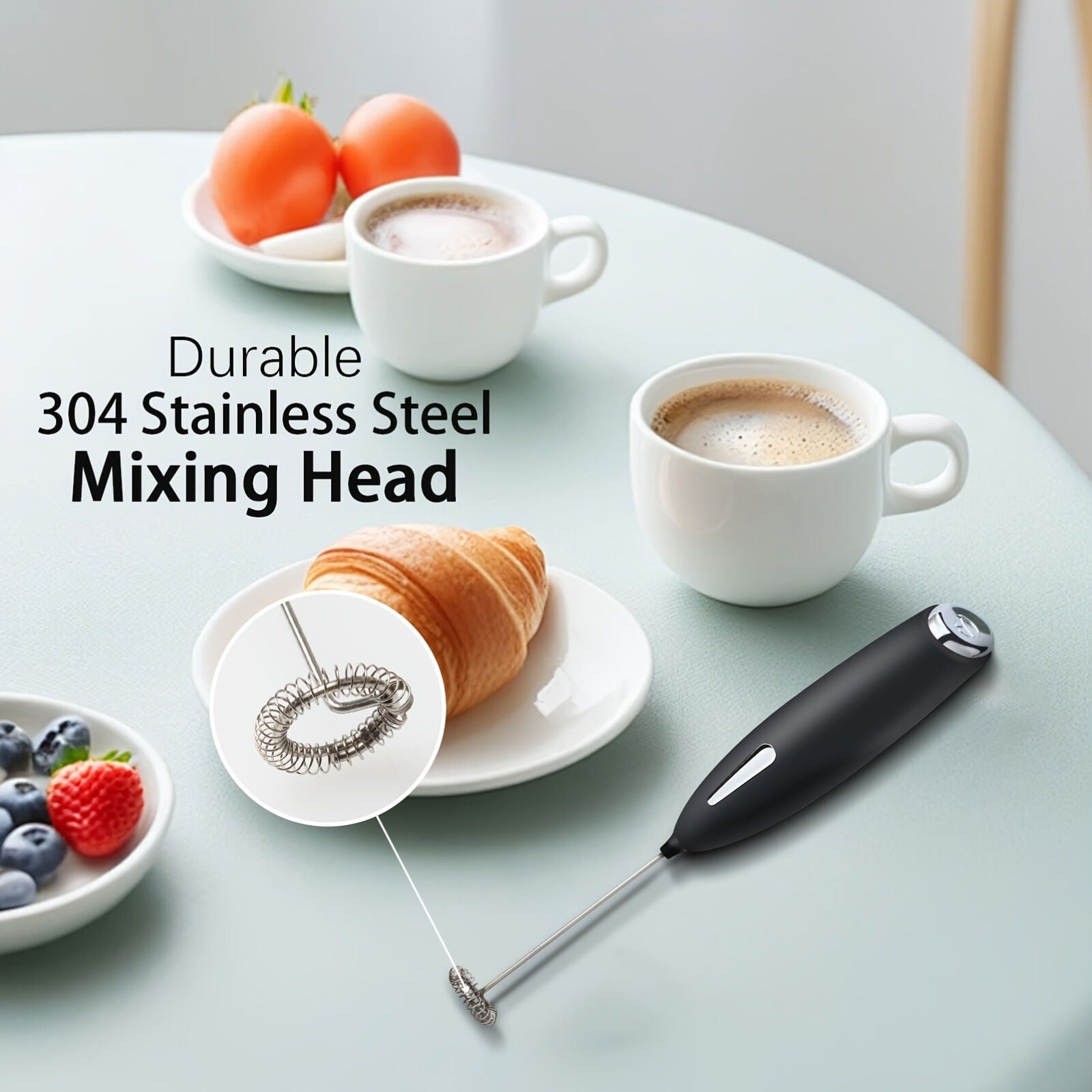 **Handheld Electric Frother | 10000 RPM Powerful Motor, One-Touch Start/Stop, Easily Froths, Mixes, and Blends – Your Kitchen Drink Essential Helper**RED