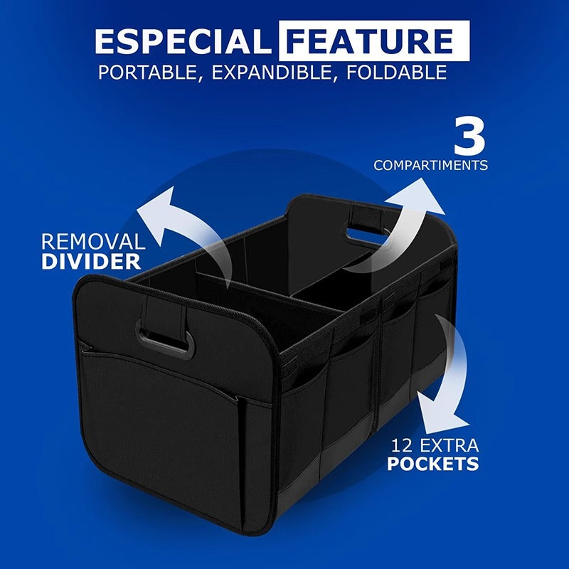 3-in-1 Red Foldable Storage Organizer: Portable, Expandable, with Removable Dividers & 12 Extra Pockets – Your All-in-One Storage Solution