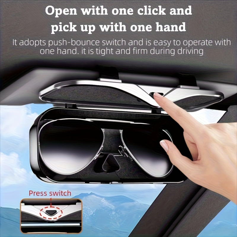 Car Travel Three-Piece Set: Push-Open Eyeglass Case, Universal Storage Case, and Secure Organizer—Complete On-the-Go Storage, Peace of Mind Every Journey(Brown)