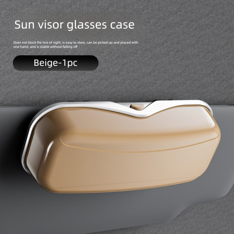 Car Travel Three-Piece Set: Push-Open Eyeglass Case, Universal Storage Case, and Secure Organizer—Complete On-the-Go Storage, Peace of Mind Every Journey(Brown)
