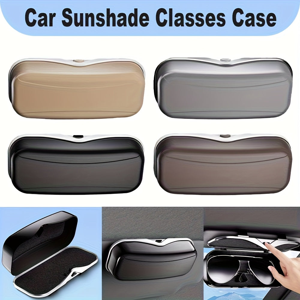 Car Travel Three-Piece Set: Push-Open Eyeglass Case, Universal Storage Case, and Secure Organizer—Complete On-the-Go Storage, Peace of Mind Every Journey(Beige)