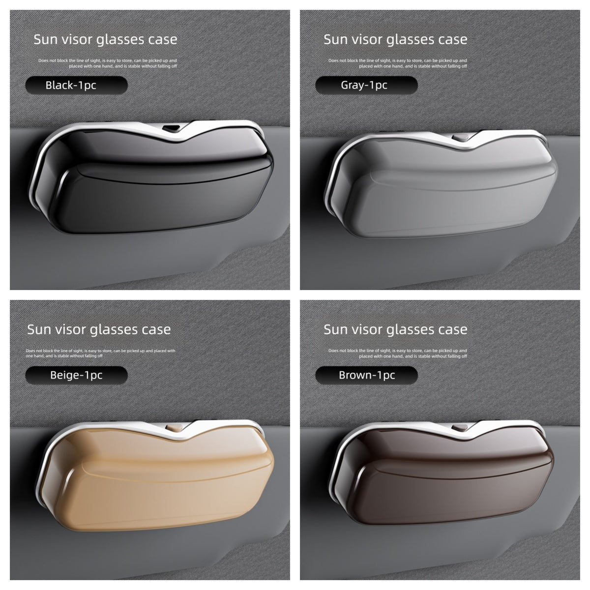 Car Travel Three-Piece Set: Push-Open Eyeglass Case, Universal Storage Case, and Secure Organizer—Complete On-the-Go Storage, Peace of Mind Every Journey(Beige)