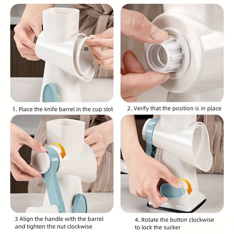 Three-Step Hand-Crank Ice Crusher｜Transparent Ice Box for Visible Operation, Anti-Slip Effort-Saving Design, 23.5cm Compact Body for Ice Making Anywhere