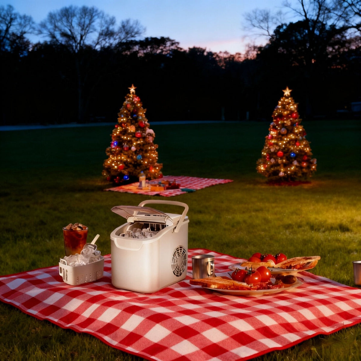 Desktop Ice Maker, Produces Ice in 6 Minutes with a Capacity of 26 Pounds, Energy-Saving 30% and Operating Noise Below 40 Decibels, Portable Ice Maker with Built-in Ice Basket, Suitable for Home and Camping.(BLACK)