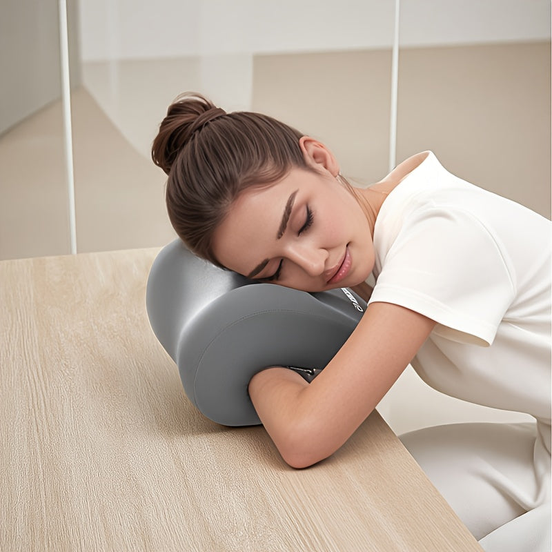 Ergonomic Multi-functional Nap Pillow - Desk Rest Pillow with Neck/Side Support, Memory Foam Cushion for Office, Home & Travel(PINK)
