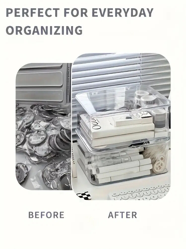 Acrylic Storage Box with Flip-Top Lid | Dustproof, Odor-Resistant, Transparent, Space-Saving, Modern Style, Ideal for Home Organization