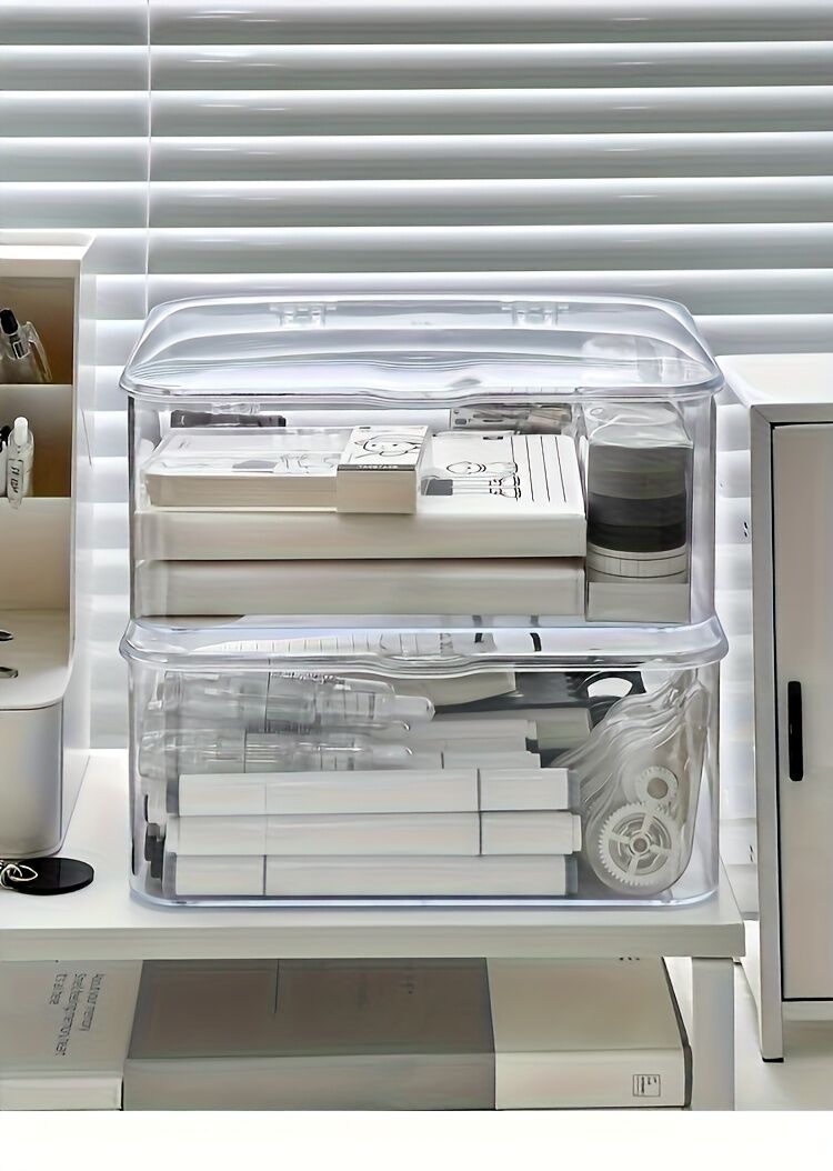 Acrylic Storage Box with Flip-Top Lid | Dustproof, Odor-Resistant, Transparent, Space-Saving, Modern Style, Ideal for Home Organization