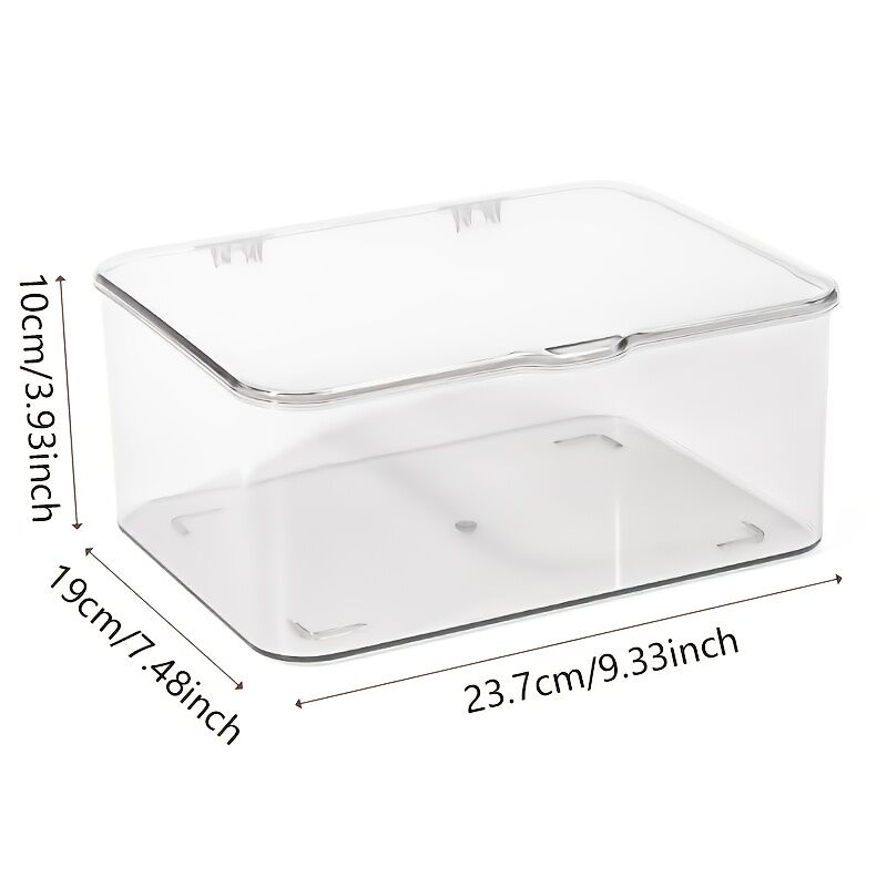 Acrylic Storage Box with Flip-Top Lid | Dustproof, Odor-Resistant, Transparent, Space-Saving, Modern Style, Ideal for Home Organization