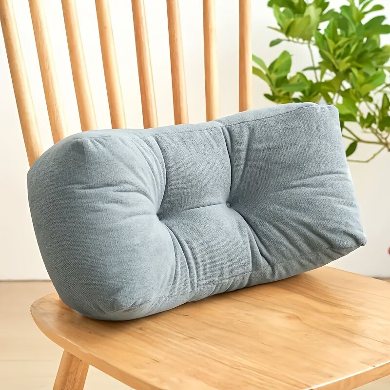 haze blue**Cloud-Touch Chenille Multi-Function Lumbar Pillow: Supports Long-Hour Sitting, Removable &amp; Washable Design, Gently Releases Pressure Every Day Like a Cloud**