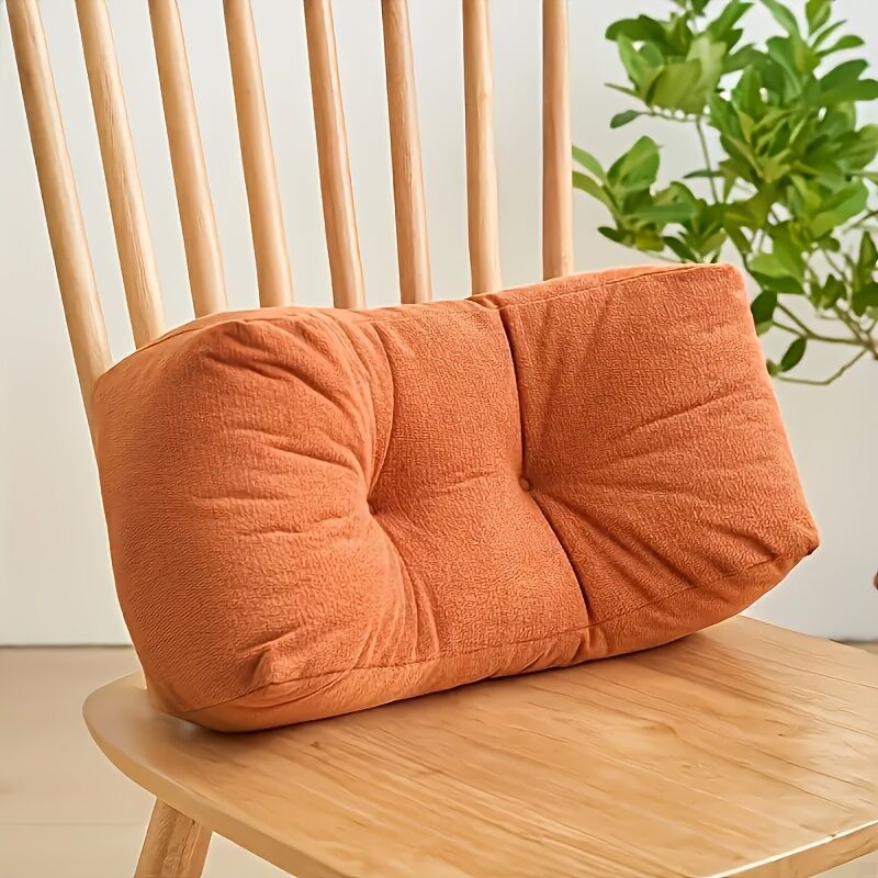 sunset orange**Cloud-Touch Chenille Multi-Function Lumbar Pillow: Supports Long-Hour Sitting, Removable &amp; Washable Design, Gently Releases Pressure Every Day Like a Cloud**