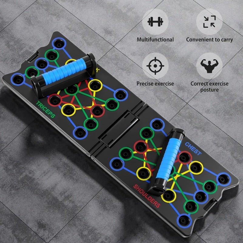 Multifunctional Folding Push-up Board, Home Fitness Push-up Stands, Versatile Home Exercise Equipment. It helps exercise and strengthen shoulders, chest, back, and triceps, improving overall fitness.