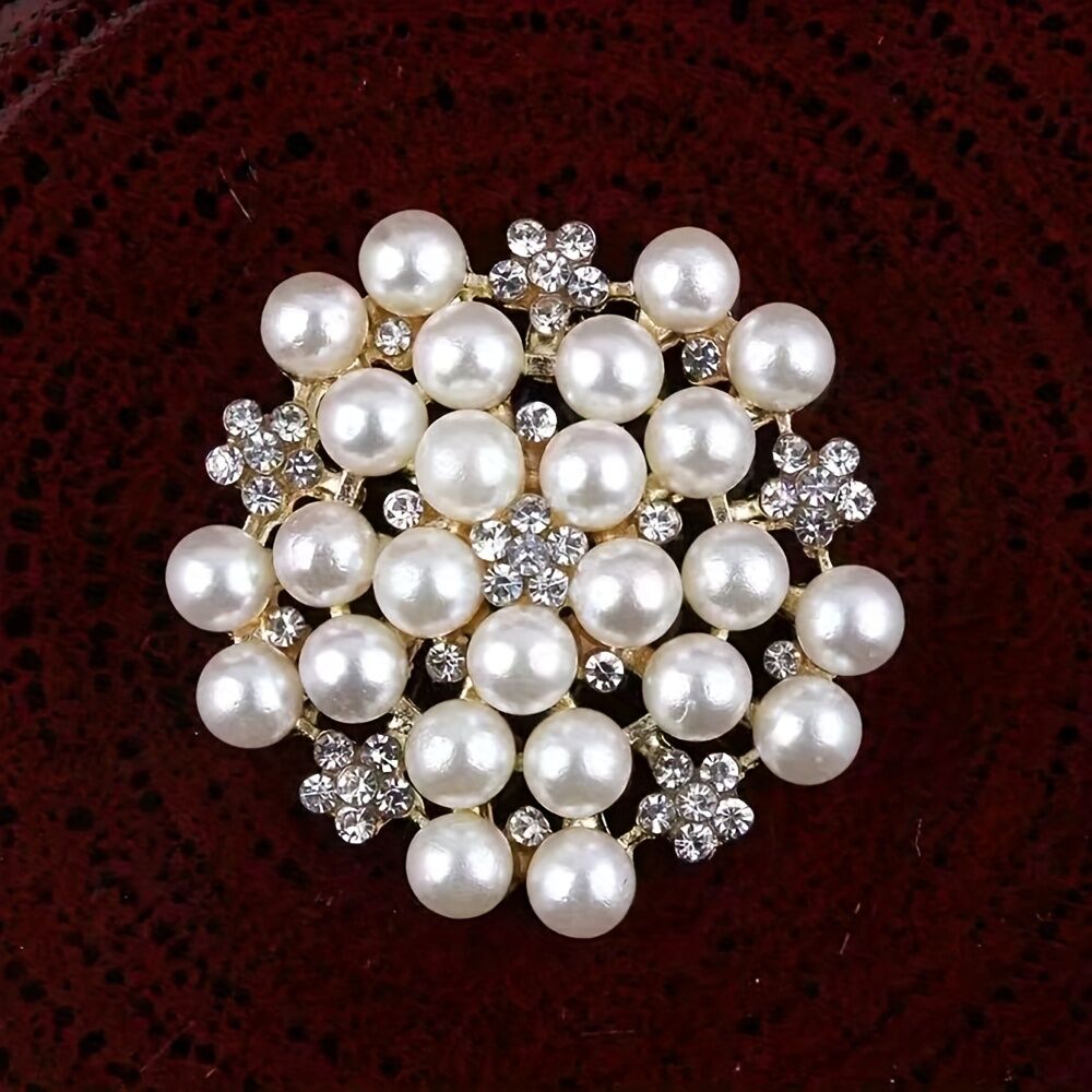 Elegant Women's Pearl Brooch, Floral Crystal and Pearl Brooch for Women's Dance Party Wedding Bride Fashion Jewelry
