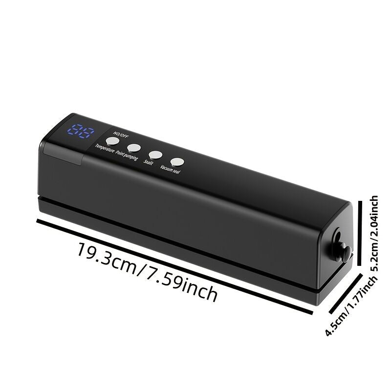 **1pc black Portable Wireless Vacuum Sealer｜USB Charging Compact Design, One-Touch Sealing for Long-Lasting Freshness, Ideal for Home & Outdoor Use**