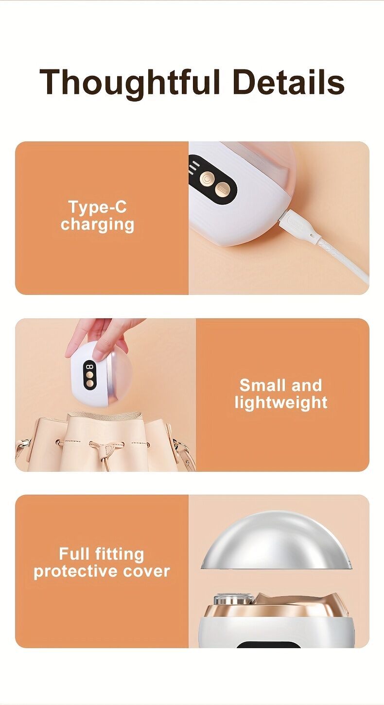 Smart Electric Nail Clipper 2-in-1 Polishing & Grooming Tool, USB Rechargeable, 500mAh Li-Polymer Battery. Features Anti-Cut Protection, Grinding, and Illumination. Suitable for Nail Trimming, Filing, Polishing, and Shaping. （orange）