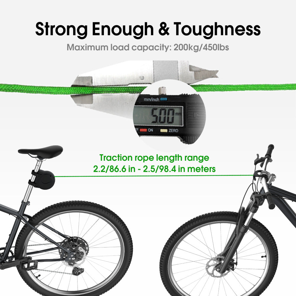 Auto-Retract & Effortless Safety | High-Strength Telescopic Design, Your Must-Have Outdoor Cycling Tow Rope. One-Pull Ready, Embrace Boundless Riding Freedom!