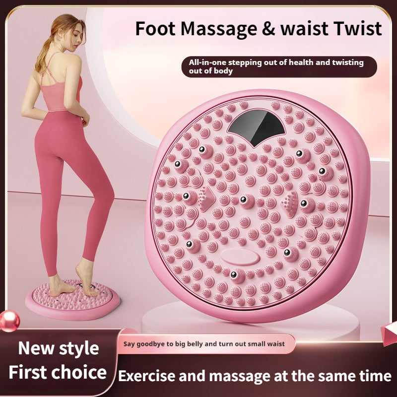 Magnetic Foot Massage & Waist Twisting Disc｜Home Body-Shaping Fitness Equipment, Silent Anti-Slip Dual-Function, Promotes Circulation & Improves Sleep（pink）