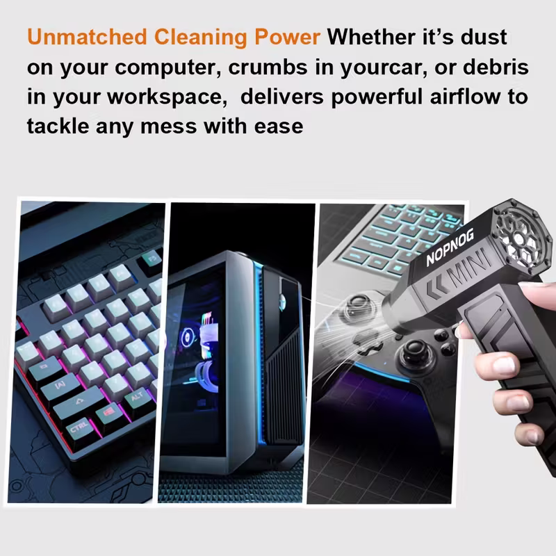 Wireless turbojet dust collector, 130,000 RPM power, lightweight ABS jet hair dryer, a multi-scenario cleaning tool for home, office, car and camping