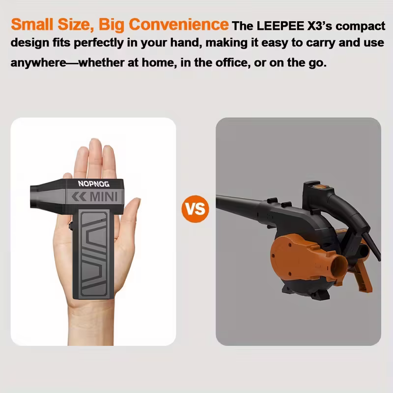 Wireless turbojet dust collector, 130,000 RPM power, lightweight ABS jet hair dryer, a multi-scenario cleaning tool for home, office, car and camping